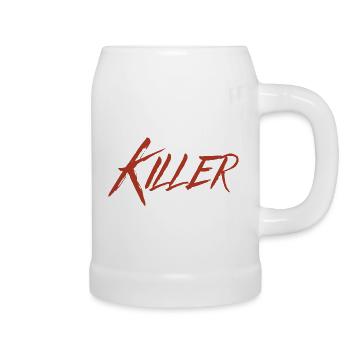 Series Killer Costume Halloween Horror Killer - Beer Mug - white - Right