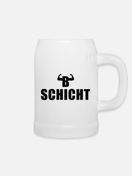 B Schicht Schichtarbeiter - Bierkrug - Weiß