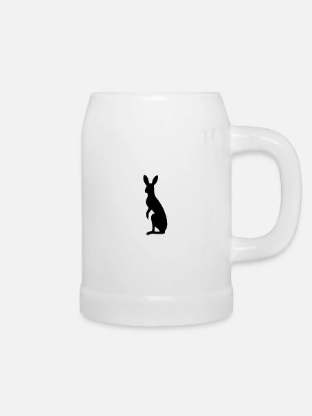 Känguru - Bierkrug - Weiß