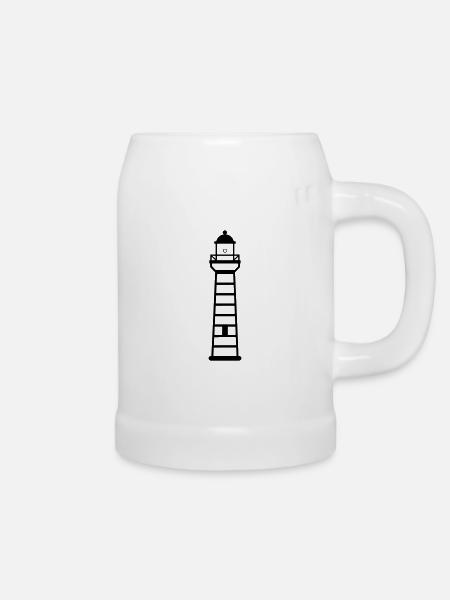 Leuchtturm - Bierkrug - Weiß