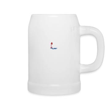 Kiel Heimathafen Hafenstadt Möwe Leuchtturm Ostsee - Bierkrug - Weiß - Rechts