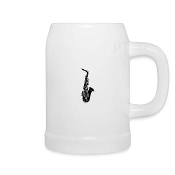 saxophone - Chope en céramique - blanc - Droite