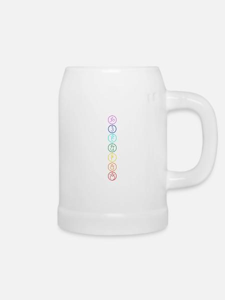 Chakra Om mantra - Bierkrug - Weiß