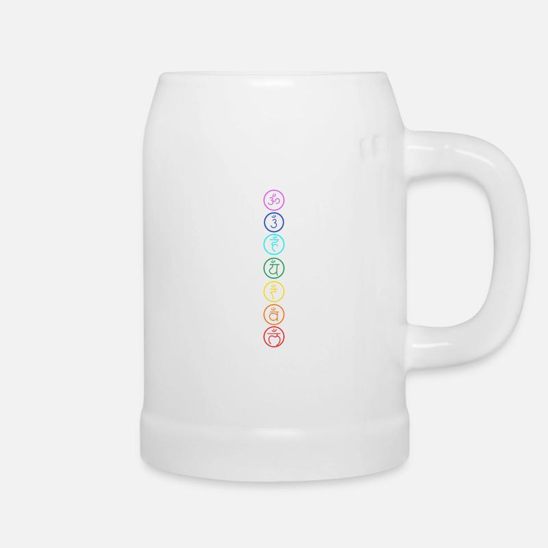 Chakra Om mantra - Bierkrug - Weiß