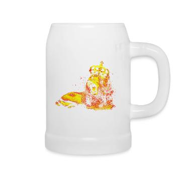 Lion nature king animal - Beer Mug - white - Right