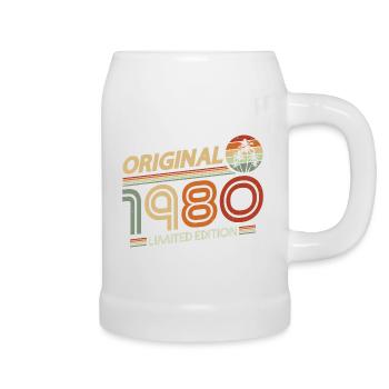 Cadeau d'anniversaire rétro vintage 1980 original - Chope en céramique - blanc - Droite