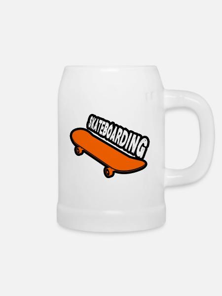 Skateboarding - Bierkrug - Weiß