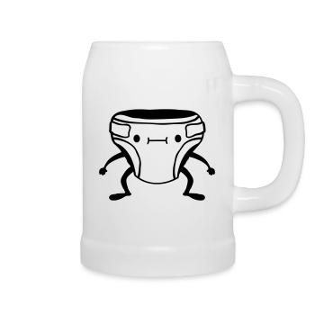 Living Diaper Face - Beer Mug - white - Right