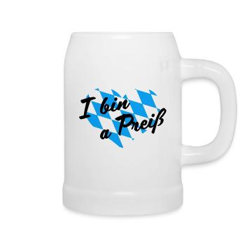 - I bin a Preiß - Bierkrug - Weiß - Rechts