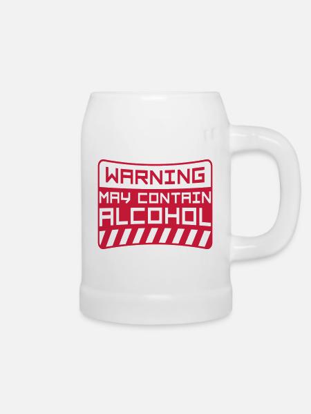 Spruch May Contain Alcohol - Bierkrug - Weiß