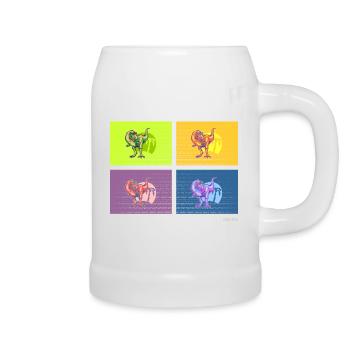 DIN O4 (Dinosaur Pop Art Edition) - Beer Mug - white - Right