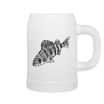 Perch Fish Design for Predatory Fish Anglers - Beer Mug - white - Right