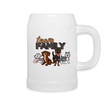 team familie hund bachelorette party geschenkidee - Bierkrug - Weiß - Rechts