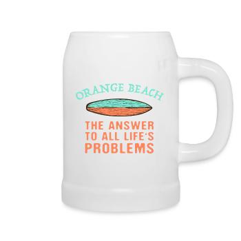 Orange Beach répond à tous les problèmes de la vie - Chope en céramique - blanc - Droite