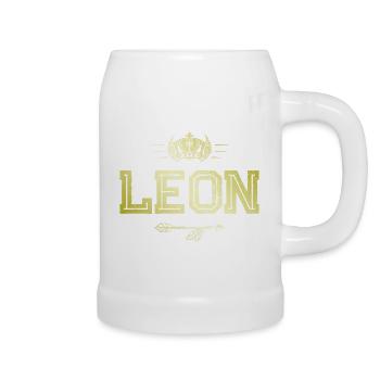 Leon - Bierkrug - Weiß - Rechts