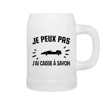 je peux pas j'ai caisse à savon - Chope en céramique - blanc - Droite