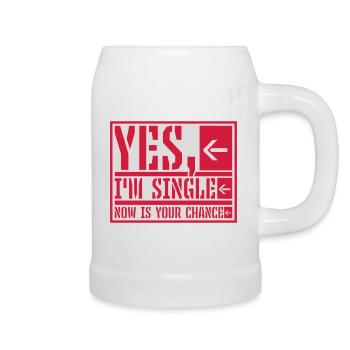 single now your chance - Beer Mug - white - Right