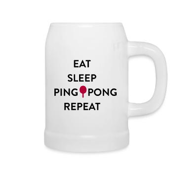 Tischtennis T-Shirts mit Spruch verschenken - Bierkrug - Weiß - Rechts