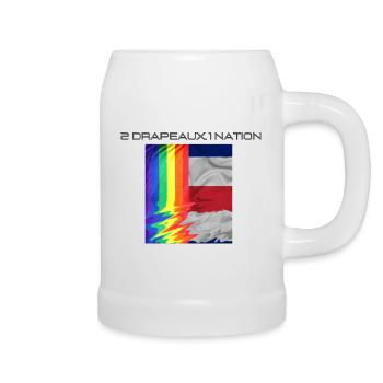 2 DRAPEAUX, 1 NATION LGBTQ x FRANCE - Chope en céramique - blanc - Droite