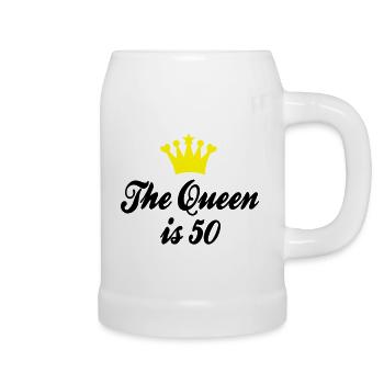 50e anniversaire - Chope en céramique - blanc - Droite