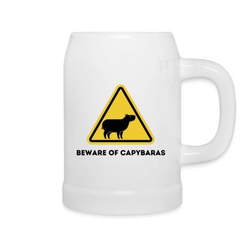 Méfiez-vous des capybaras - Chope en céramique - blanc - Droite