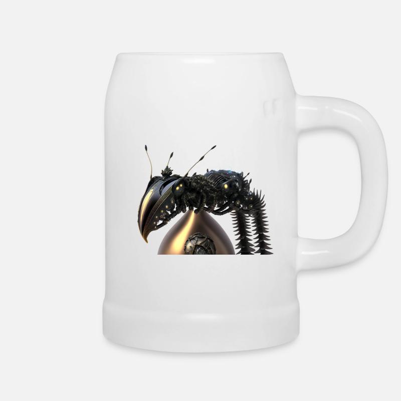 Black Robot Ant - Beer Mug - white
