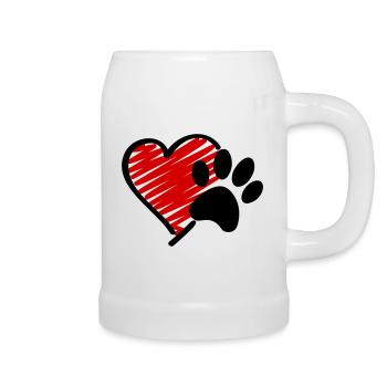 dog love - Bierkrug - Weiß - Rechts