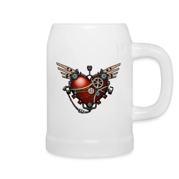Steampunk Heart - Beer Mug - white - Right