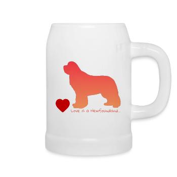Love is a Newfoundland 011 - Bierkrug - Weiß - Rechts