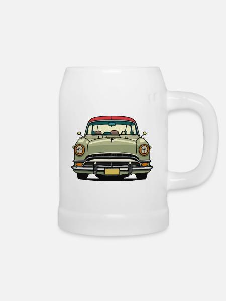 Oldtimer - Bierkrug - Weiß