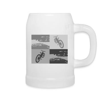MTB Pop Art grey - Beer Mug - white - Right