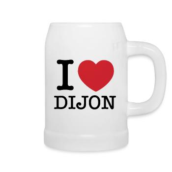 Ich liebe Dijon | Dijon | Ich Herz Dijon | Frankreich - Bierkrug - Weiß - Rechts