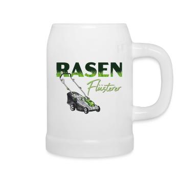 Design "Rasen-Flüsterer" - Bierkrug - Weiß - Rechts