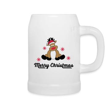Merry Christmas Greetings - Beer Mug - white - Right