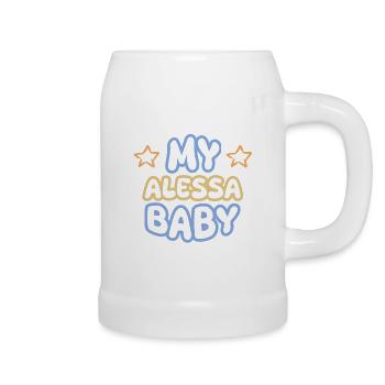 First name Alessa - Beer Mug - white - Right