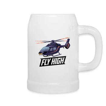 HELICOPTER, FLY HIGH - Beer Mug - white - Right