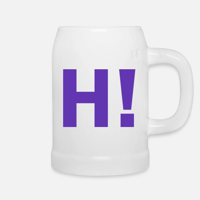 H exclamation mark - Beer Mug - white