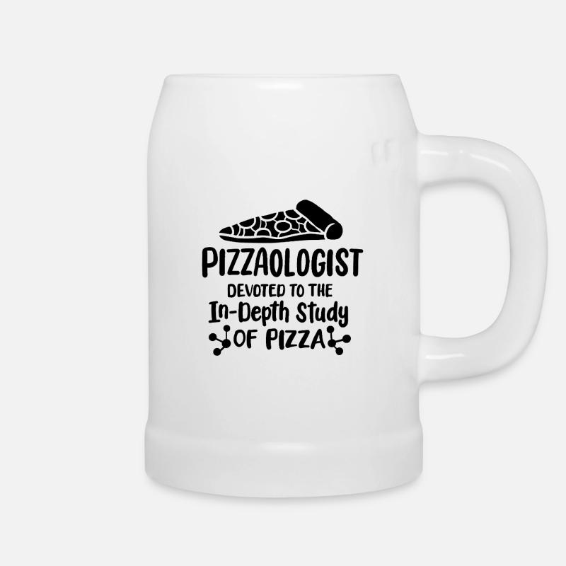 Pizzalogist devoted to the in-depth study of pizza - Beer Mug - white