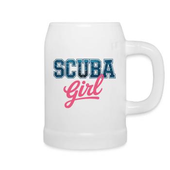 Scuba Girl Tauch-Design - Bierkrug - Weiß - Rechts