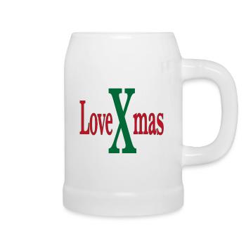 Logo festif LoveXmas - Chope en céramique - blanc - Droite