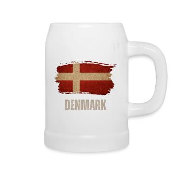 Vintage Dänemark, Dänemark Flagge - Bierkrug - Weiß - Rechts