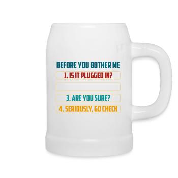Before You Bother Me Tech Checks - Beer Mug - white - Right