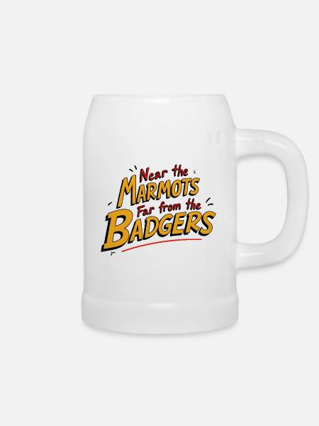 Murmeltier, Murmeltiere, nahe Murmeltiere - Bierkrug - Weiß