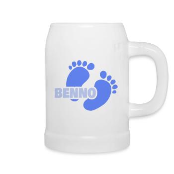 Naissance de Benno - Chope en céramique - blanc - Droite