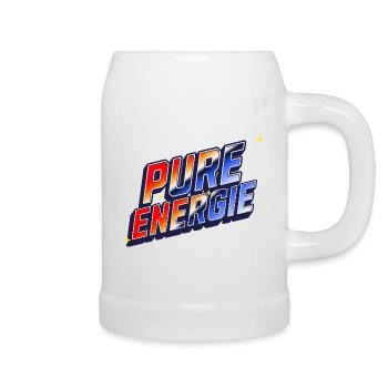 Pure Energie Retro - Energie, Power und Motivation - Bierkrug - Weiß - Rechts