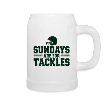 Sundays are for Tackles Football Fan Sport - Bierkrug - Weiß - Rechts
