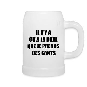 IT'S ONLY IN BOXING THAT I TAKE GLOVES! - Beer Mug - white - Right