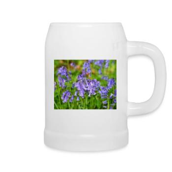 Jacinthes bleus - Floraison printanière violette - Chope en céramique - blanc - Droite