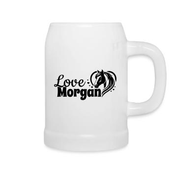 Morgan Love Heart Horse Head - Beer Mug - white - Right