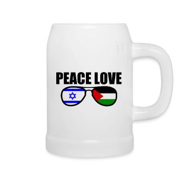 Peace for Free Palestine Israel - Beer Mug - white - Right